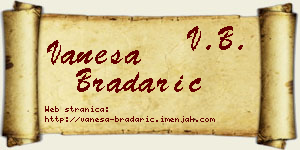 Vanesa Bradarić vizit kartica